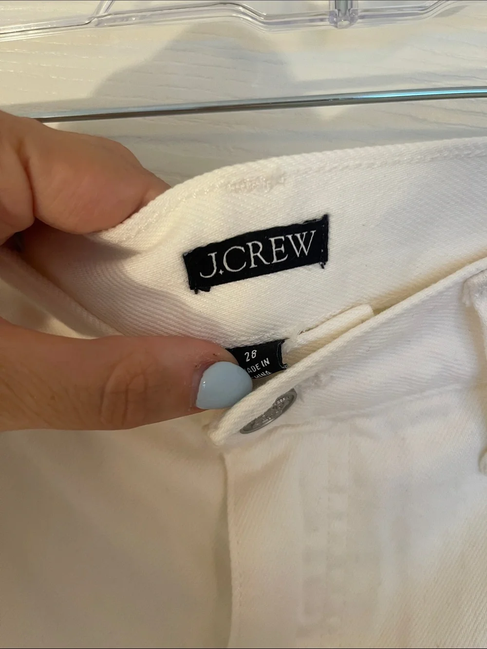 J. Crew White Denim Shorts — Classic Tailored Cut